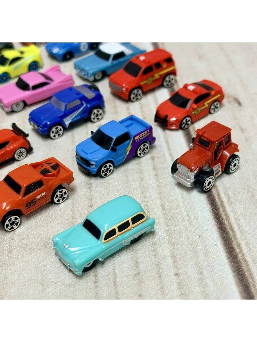 Vintage 90s Assorted Lot Of 27 MICRO MACHINES Cars, Trucks, Bus, Emergency